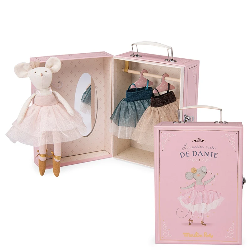 Moulin Roty Ballerina-mus i koffert 26 cm - Suzies garderobe