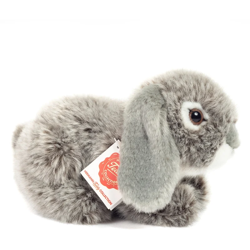 Teddy Hermann liggende kanin grå 18 cm