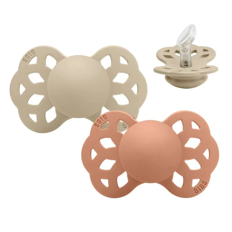 BIBS Anatomisk Infinity Napp - 2-Pack - Stl. 1 - Silikon - Vanilla/Peach