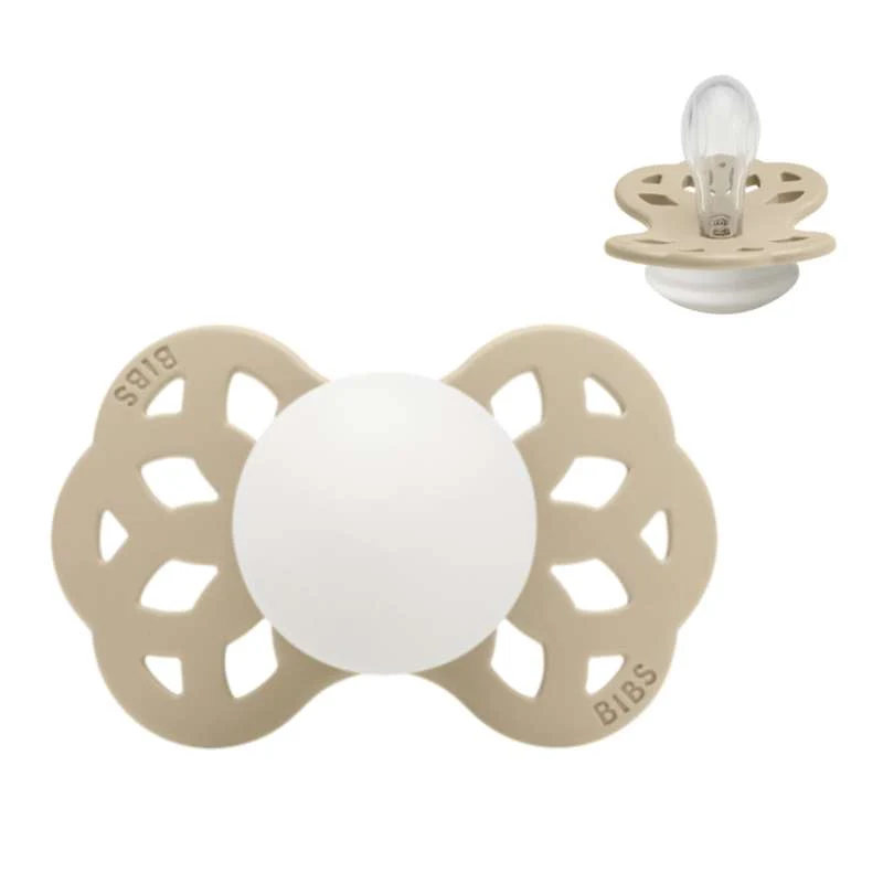 BIBS Symmetrisk Infinity Napp - Stl. 1 - Silikon - GLOW - Vanilla