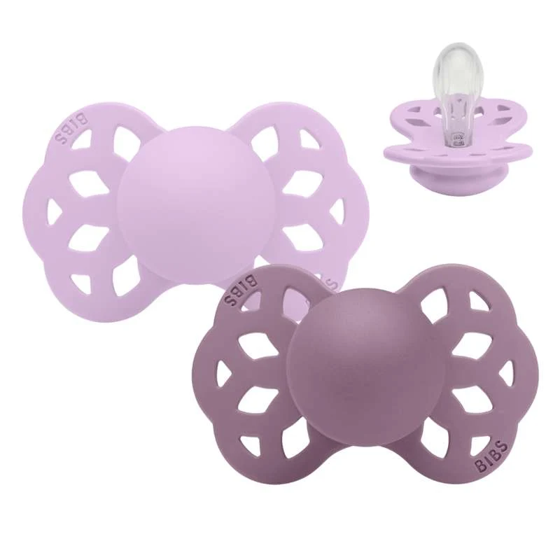 BIBS Symmetrisk Infinity Napp - 2-pack - Stl. 1 - Silikon - Violet Sky/Mauve