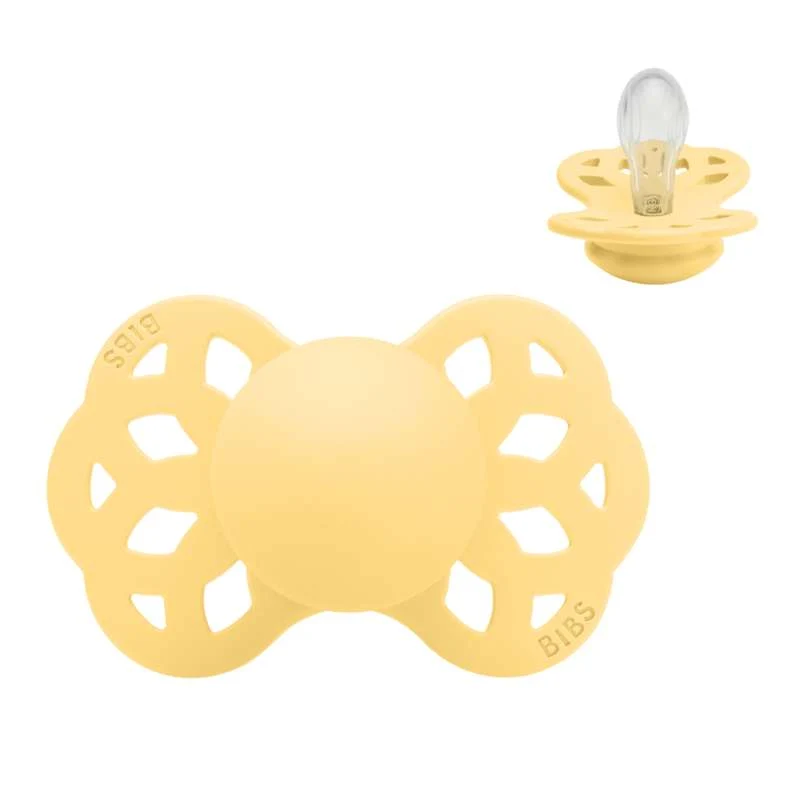 BIBS Symmetrisk Infinity-napp - Stl. 1 - Silikon - Ljusgul