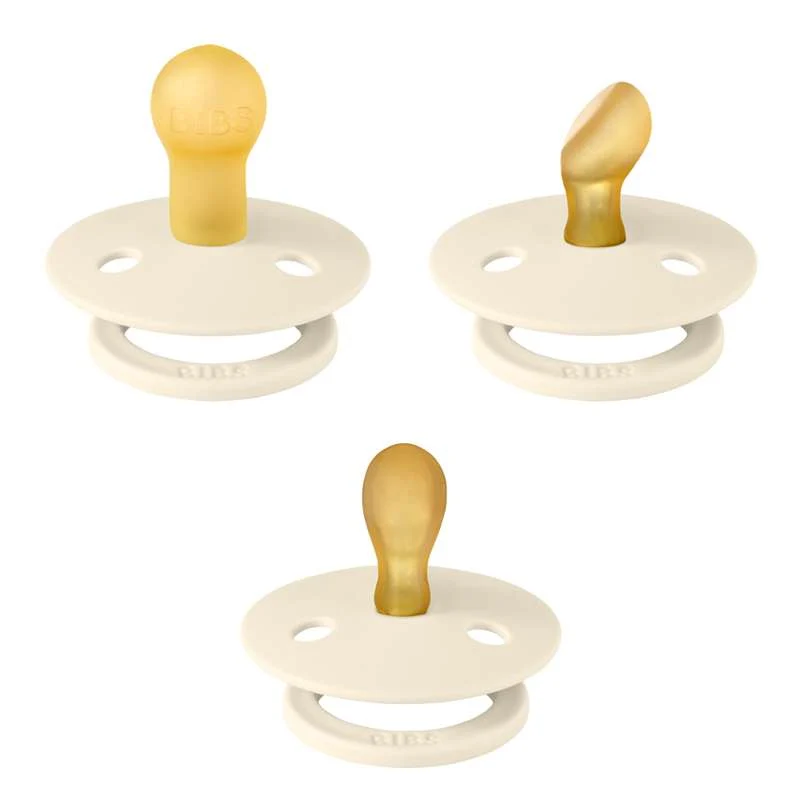 BIBS Try-It Collection - 3 Olika Nappar - Colour - Str. 1 - Ivory