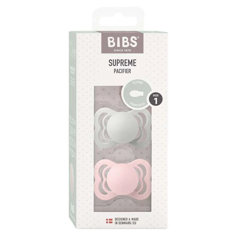 BIBS Supreme Napp - 2-Pack - Stl. 1 - Silikon - Dis/Blomma