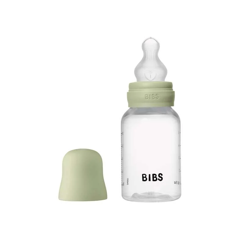 BIBS Bottle - Nappflaskset - Plast - Silikon/Slow Flow/Rund - 150 ml. - Sage
