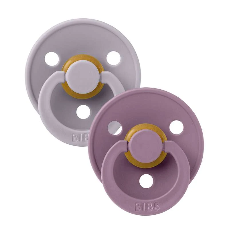 BIBS Symmetrisk Colour Napp - 2-pack - Stl. 1 - Naturgummi - Fossil Grey/Mauve