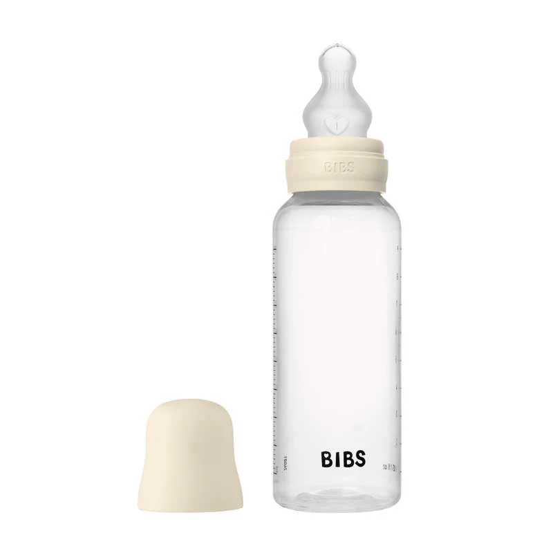 BIBS Bottle - Nappflaskset - Plast - Silikon/Medium Flow/Rund - 270ml - Ivory