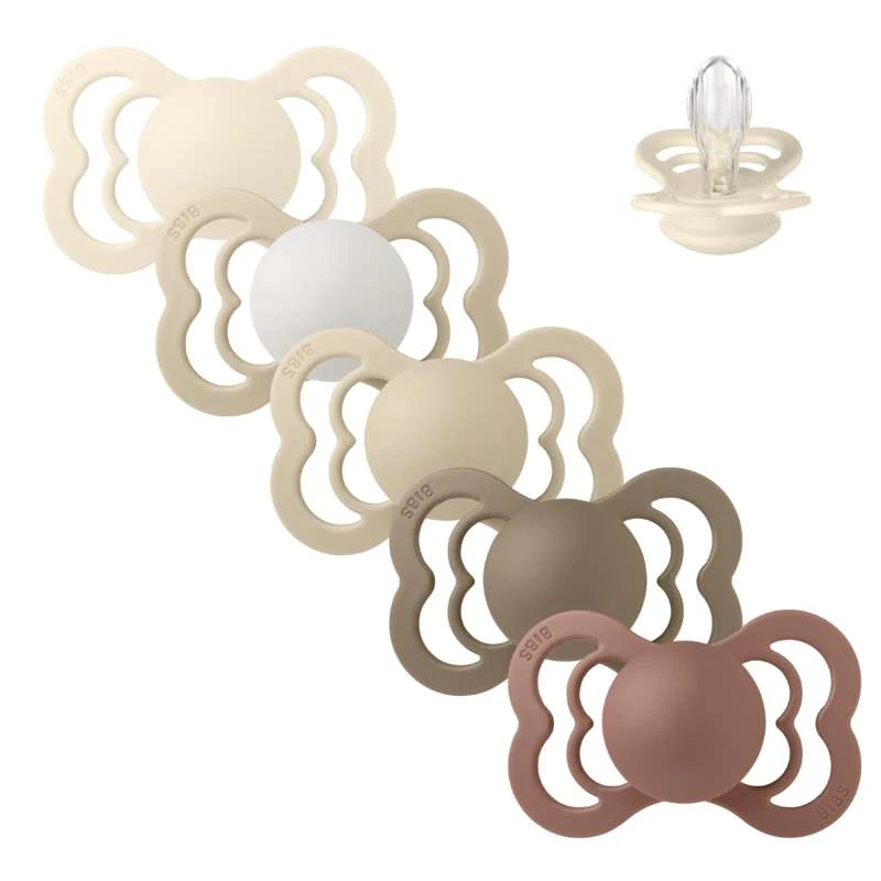 BIBS Symmetrisk Supreme Napp - Flerpack - 5 st. - Str. 2 - Down to Earth