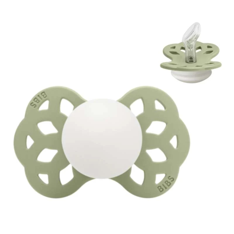 BIBS Anatomisk Infinity Napp - Str. 1 - Silikon - GLOW - Sage