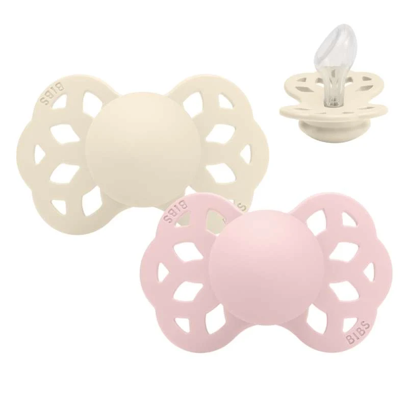 BIBS Anatomisk Infinity Napp - 2-Pack - Str. 2 - Silikon - Ivory/Blossom