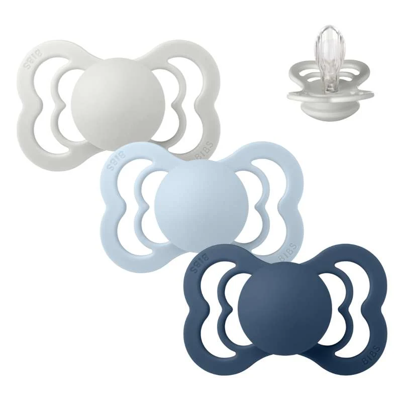 BIBS Symmetrisk Supreme napp - Multipack - 3 st. - Str. 2 - Ocean Storm