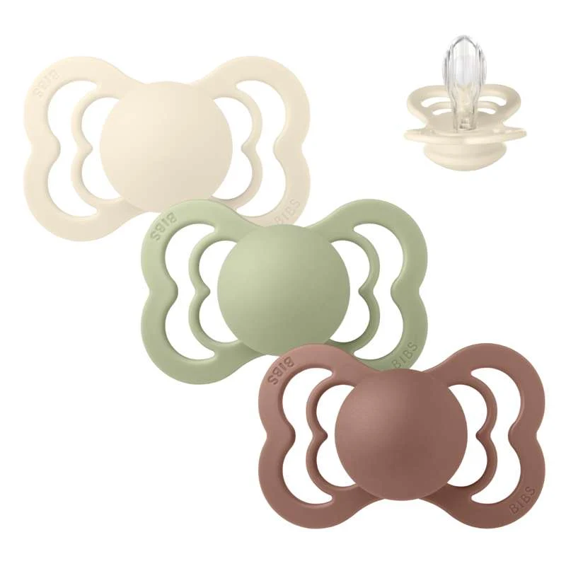 BIBS Symmetrisk Supreme napp - Multipack - 3 st. - Str. 2 - Soft Autumn