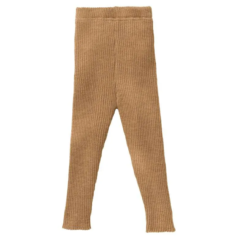 Disana Ribbstickade Leggings - Merinoull - Caramel