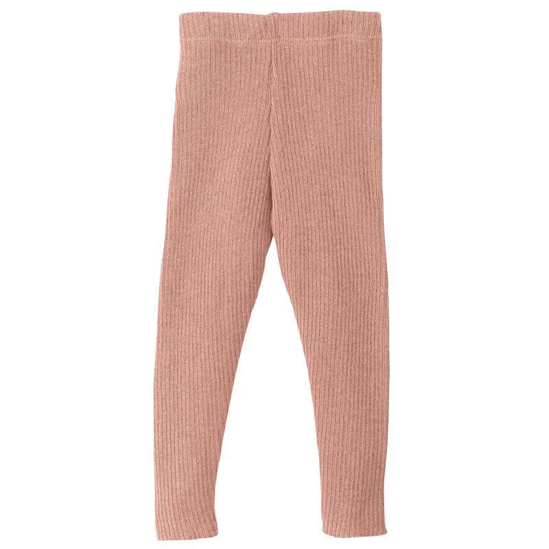 Disana Ribbstickade Leggings - Merinoull - Rosa