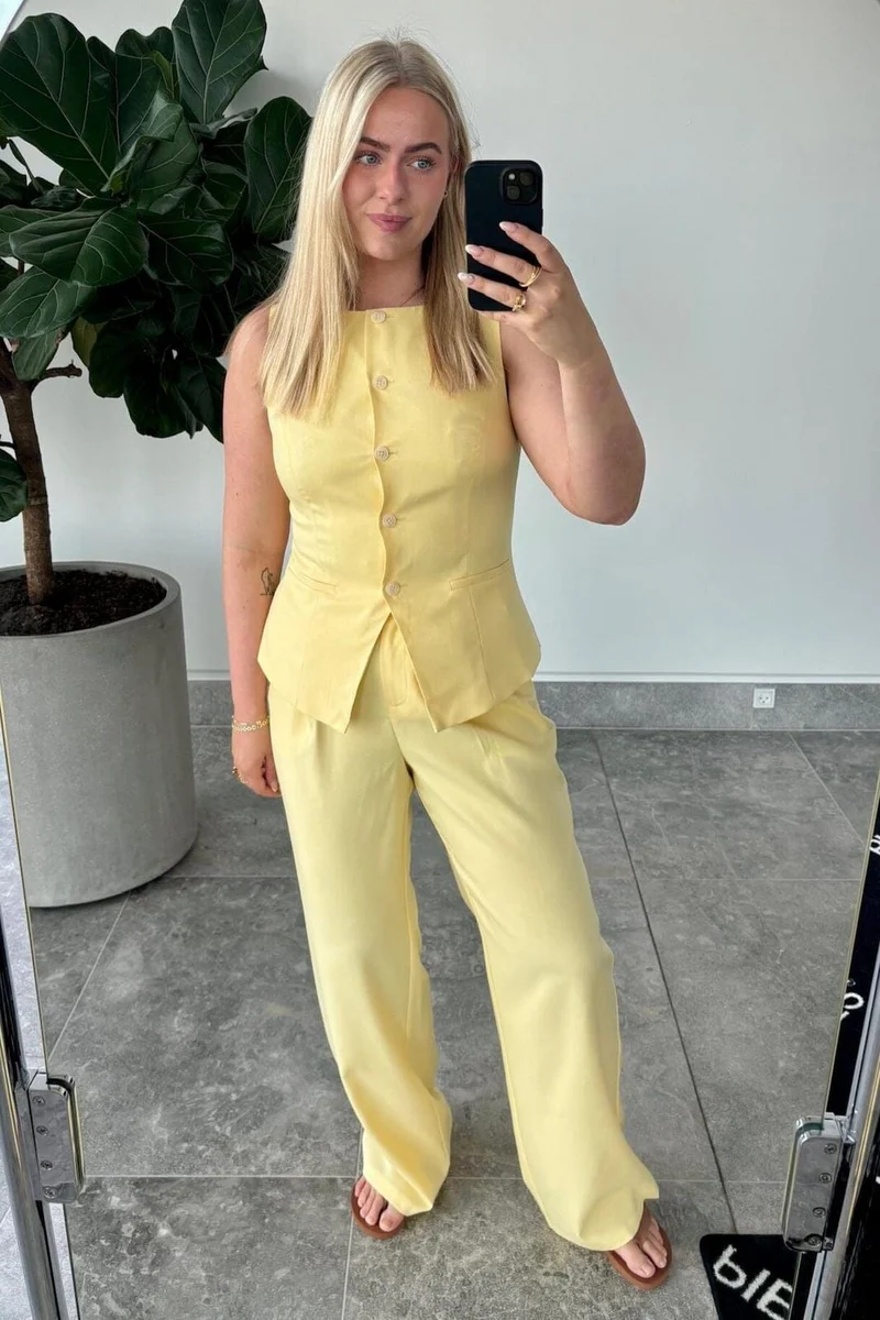 Pieces - Pcjoline Wide Pant - 4974790 French Vanilla