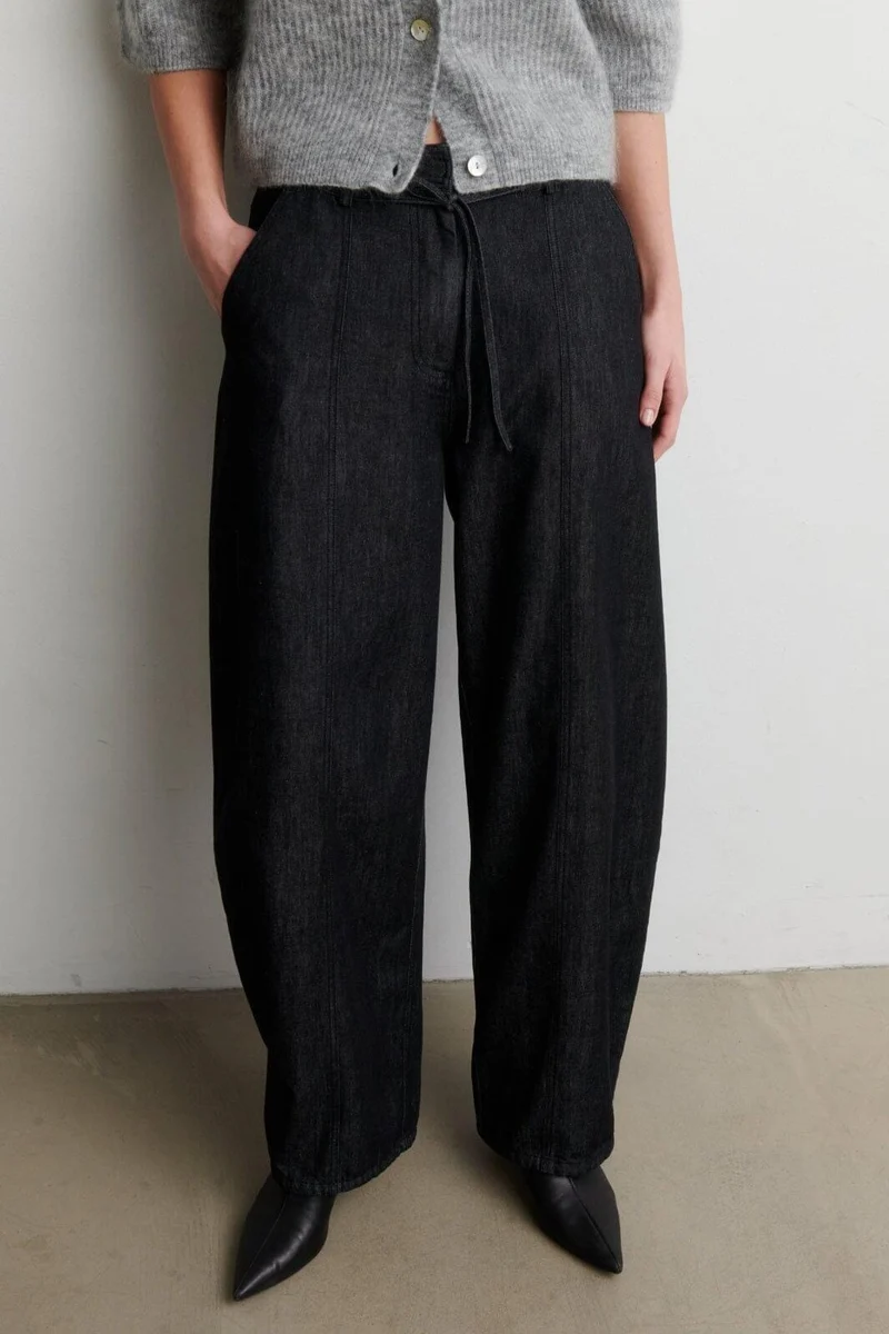 Second Female - Dera Denim Cargo Trousers 61090 - 8001 Black