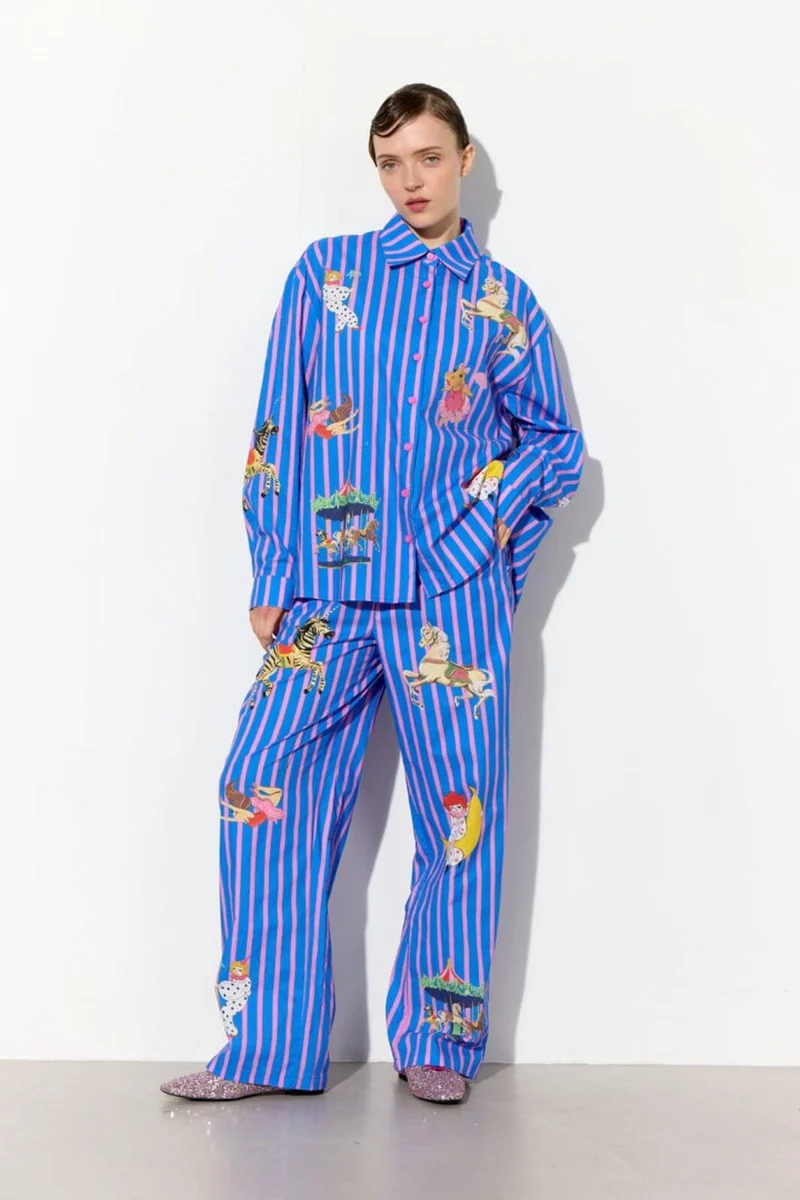 Hunkøn - Cosmia Trousers 26531 - Blue Showstopper Art Print
