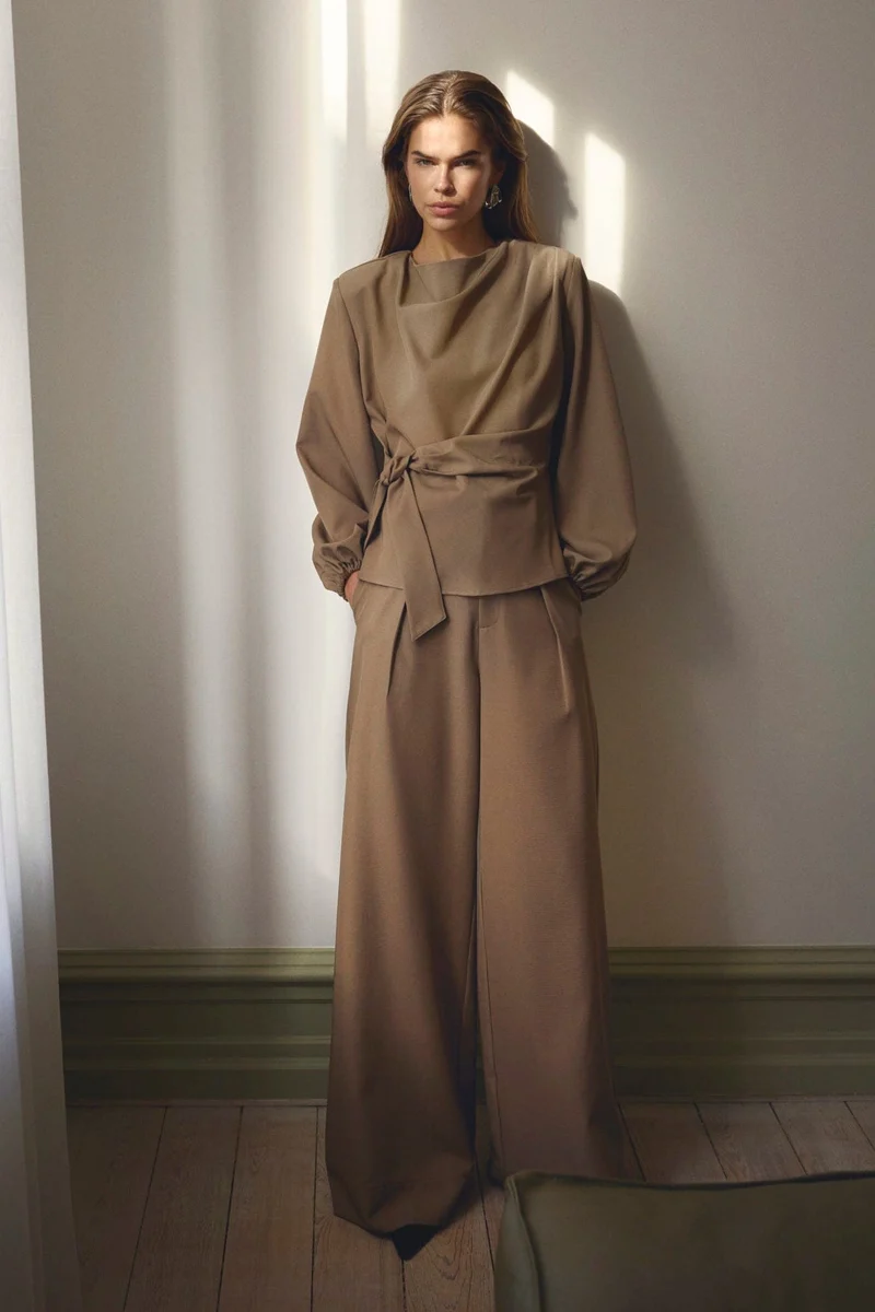 Co´Couture - Lunacc Pleat Pant 500391 - 20018 - Taupe