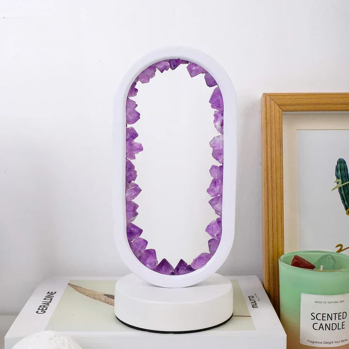 Dekorativ Amethyst Lampe - Naturlig Skønhed i Dit Hjem