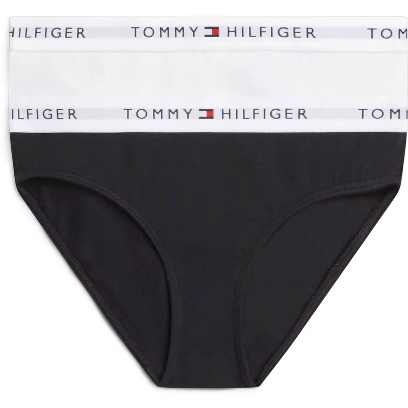 Tommy Hilfiger White / Black-Orange 2-Pakning Bomull Bikini
