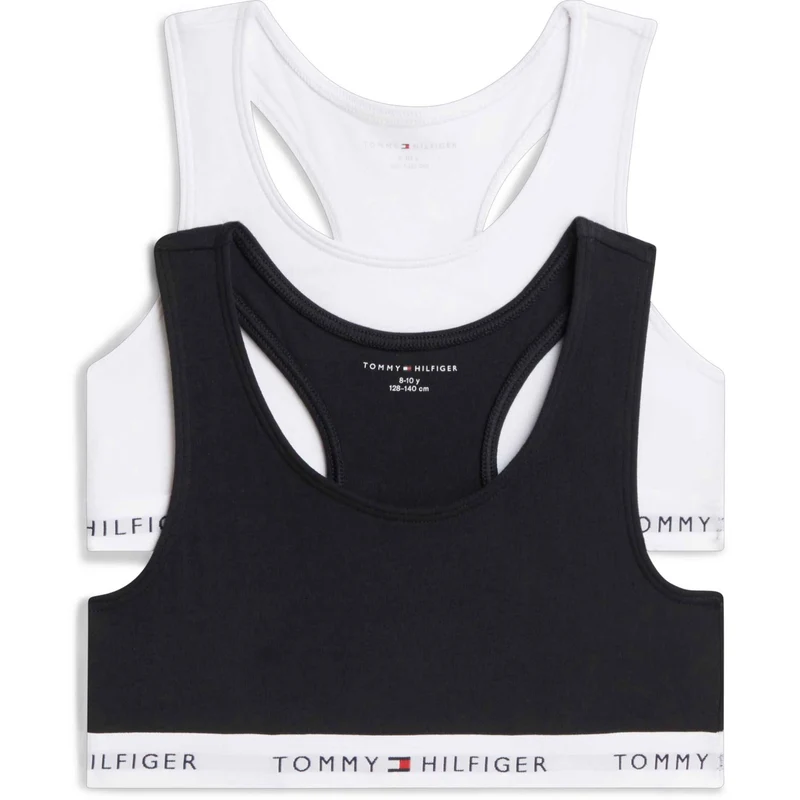 Tommy Hilfiger White / Black-Orange 2-Pakning Bomull Bralette