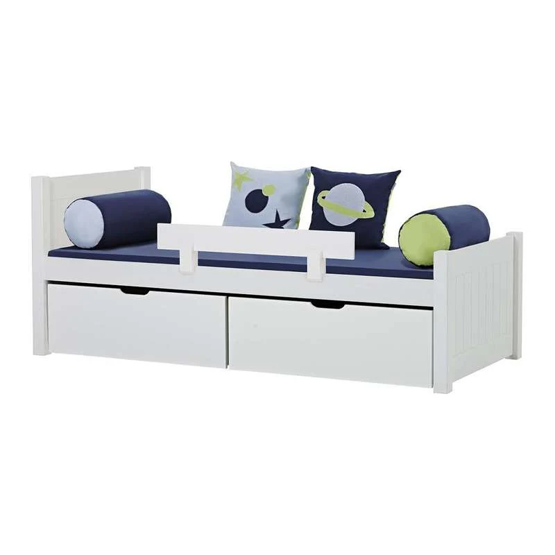 Hoppekids NOAH DELUXE - Juniorsäng - 1 Mellan och 1 Hög Gavel - 90x200cm - Flexibel Ribbotten - Vit