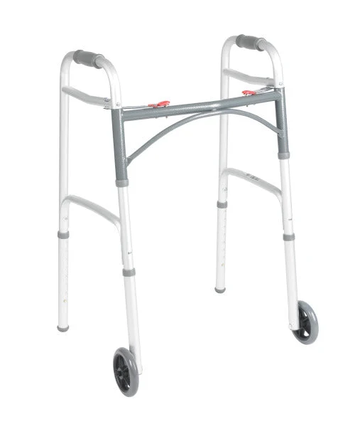 Drive Medical Deluxe Two Button Folding Walker with 5" Wheels