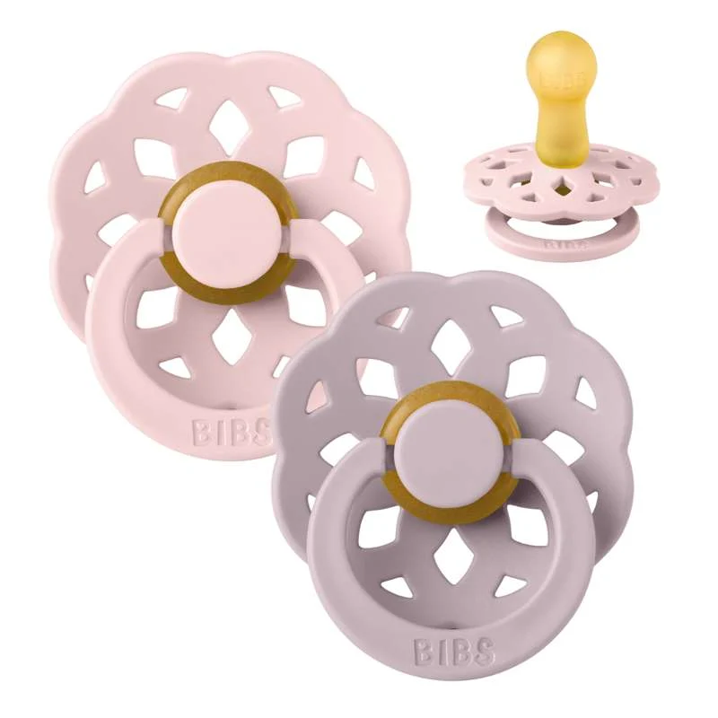 BIBS Rund Boheme Napp - 2-pack - Strl. 2 - Naturgummi - Blossom/Dusky Lilac