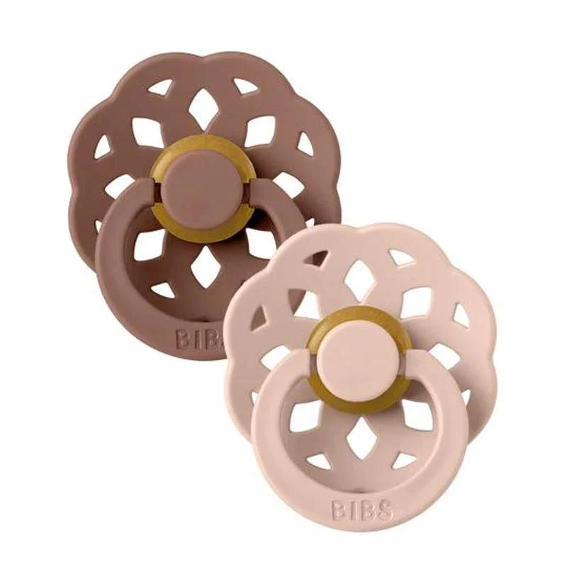 Bibs Boheme Napp - 2-Pack - strl. 1 - naturgummi - Woodchuck/Blush