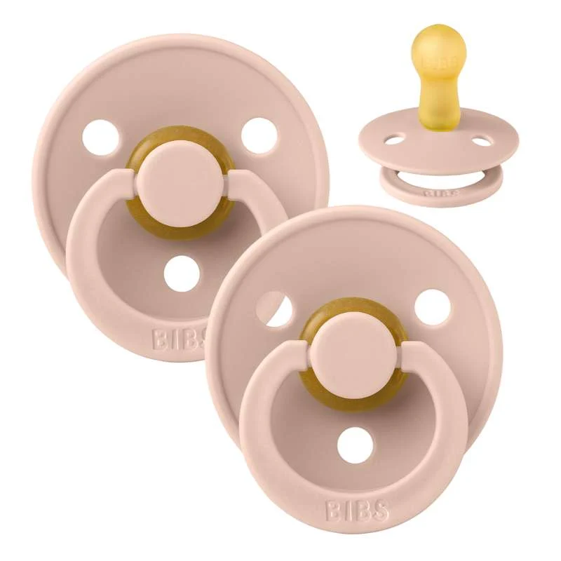 Bibs Rund Colour Napp - 2-Pack - strl. 2 - naturgummi - Blush/Blush