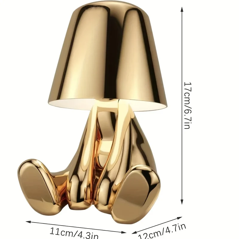 Elegant Guldlampe med Justerbar Belysning og USB-port