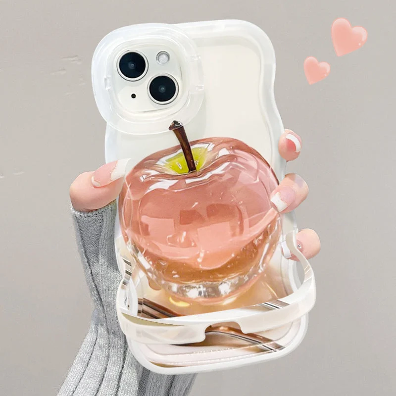 Frugtmønster Gennemsigtigt iPhone Cover med Stander