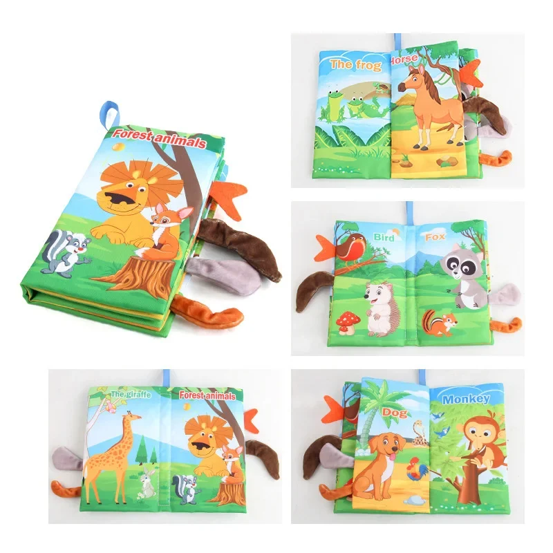 Soft Tail Book™ – Mjuk svans för skojs skull – Sensory Animals Babyhäfte