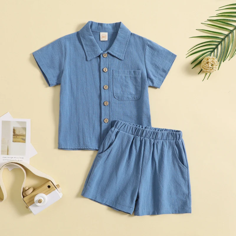 Mini Fashion™ - Sommarset i bomull och linne för Pojkar