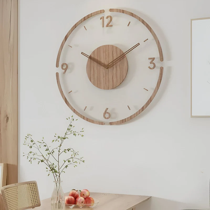 Stilfuld Vægur i Træ – Støjfri og Letlæseligt Design