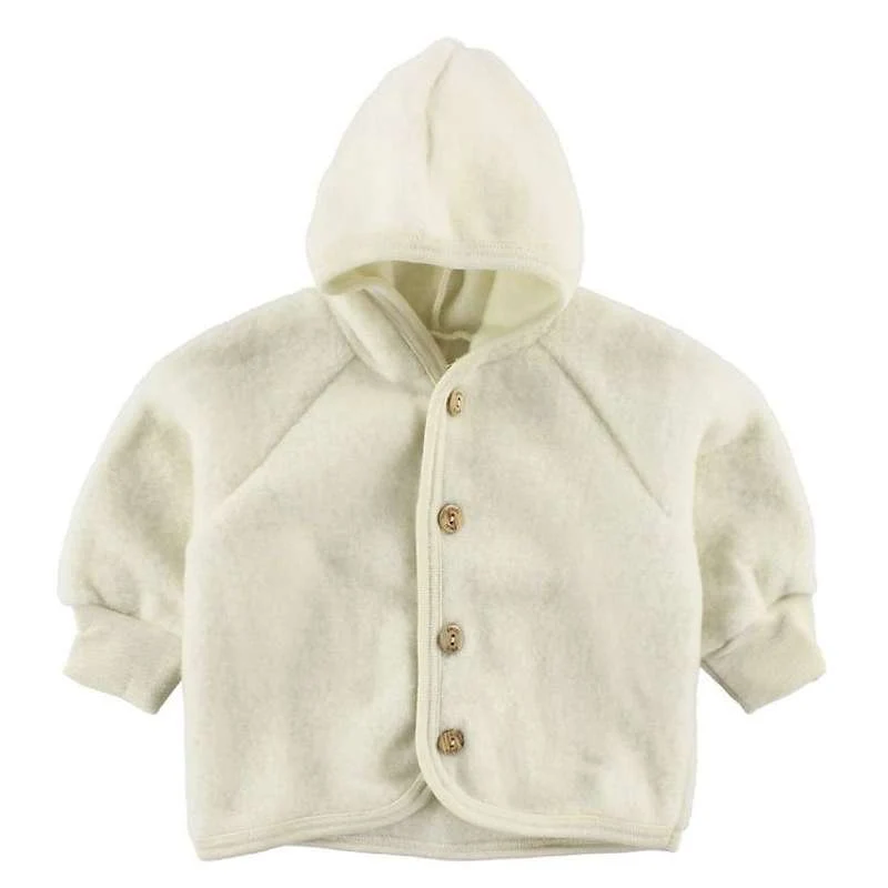 Engel Natur Cardigan/Jacka med huva - Naturell