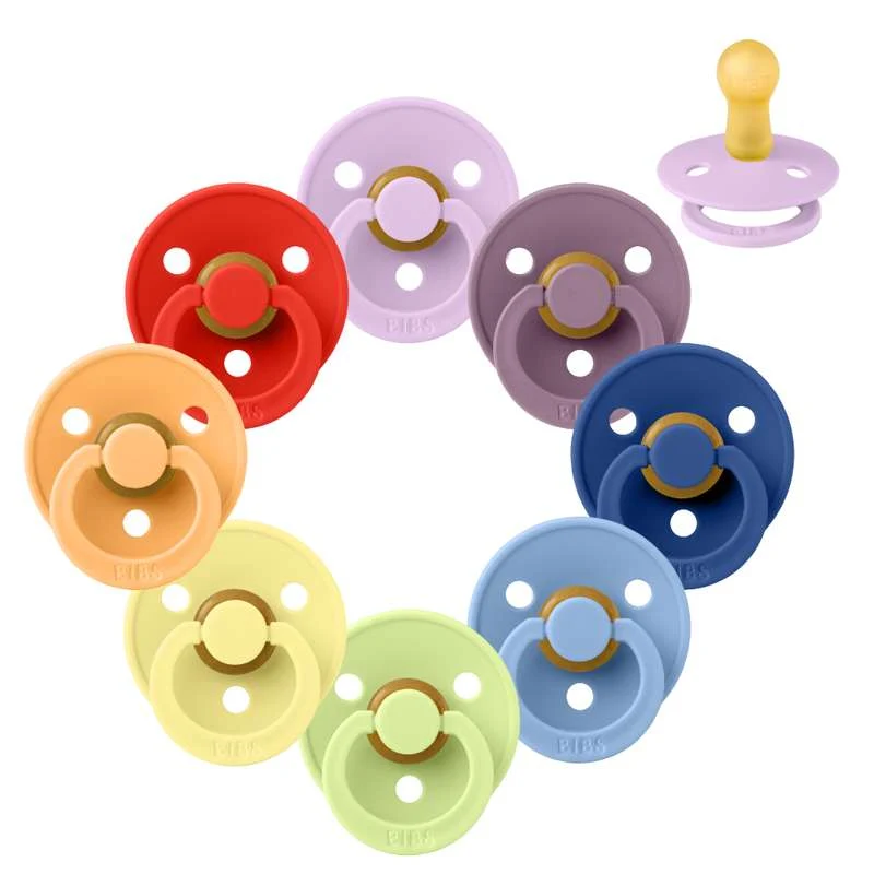 Bibs Rund Colour Napp - Sampak - 8 st. - strl. 2 - Regnbågens färger