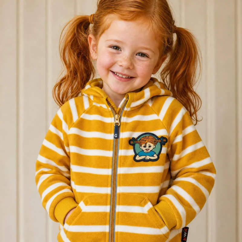 Vindfleecejacka Gul | Pippi Långstrump