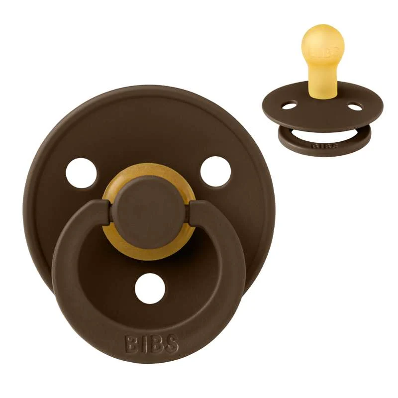 Bibs Rund Colour Napp - strl. 1 - naturgummi - Mocha