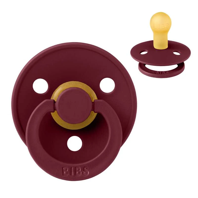 Bibs Rund Colour Napp - strl. 1 - naturgummi - Fläderbär