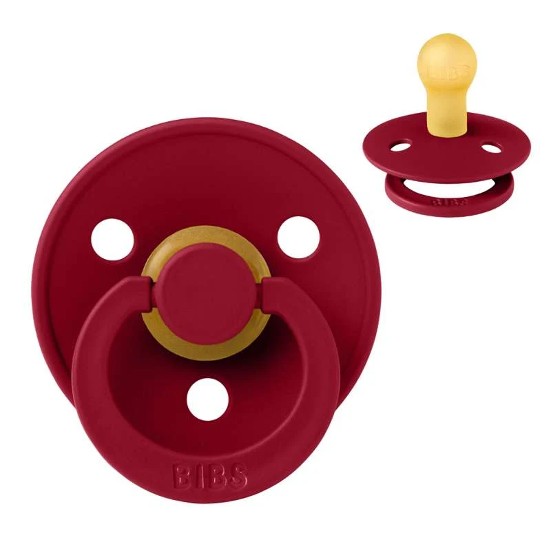 Bibs Rund Colour Napp - strl. 1 - naturgummi - Ruby