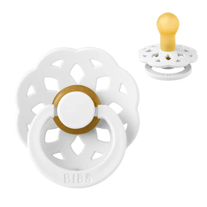 BIBS Rund Boheme Napp - Strl. 1 - Naturgummi - White