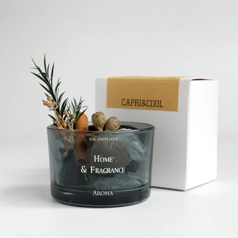 Svart Sten Diffuser - Aromadiffuser med Kristallstenar