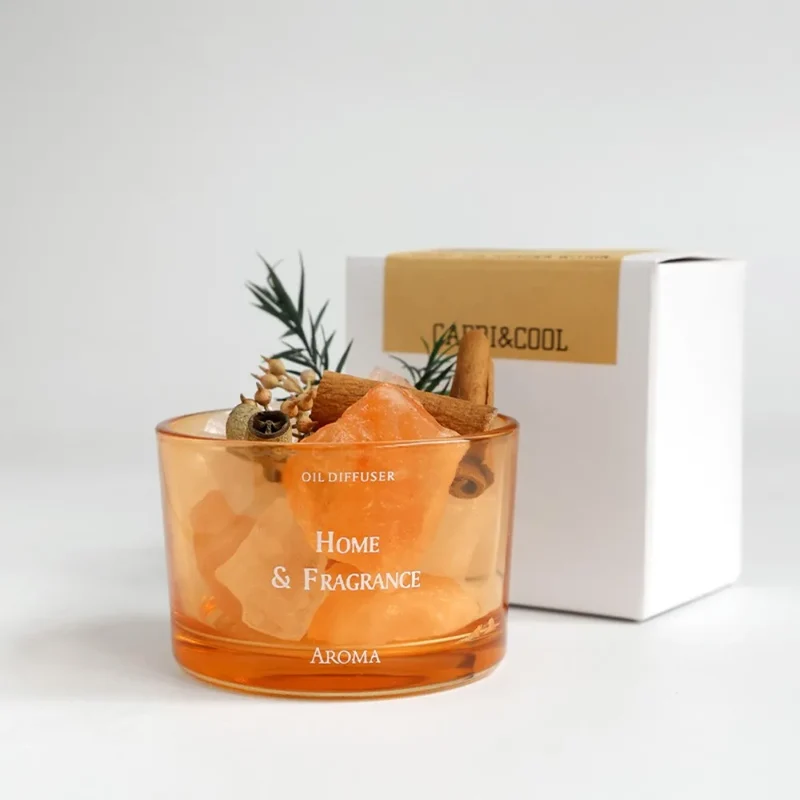 Orange Aroma Diffuser - Olja Diffuser med Kristallstenar