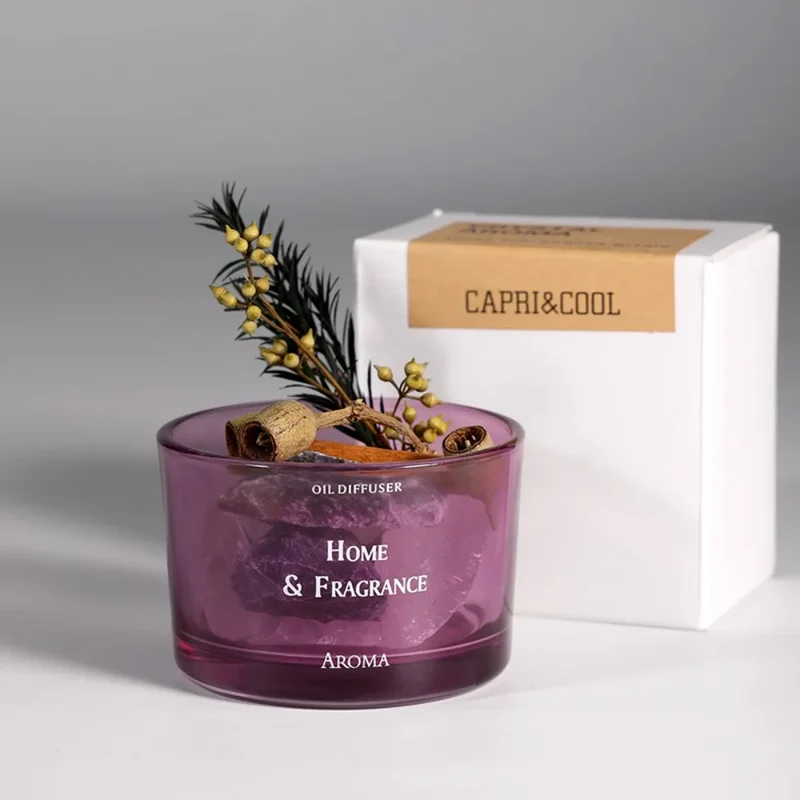 Lila Sten Diffuser - Aromadiffuser med Kristallstenar