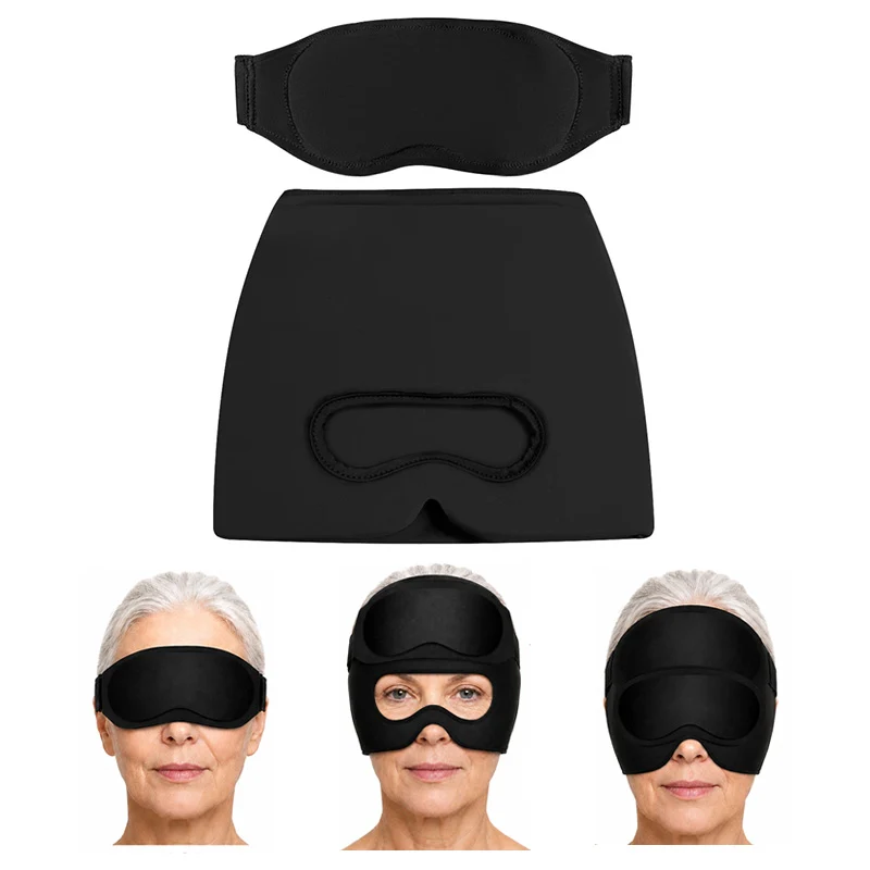 Migränmössa och ögonmask med gel för kyla och värme