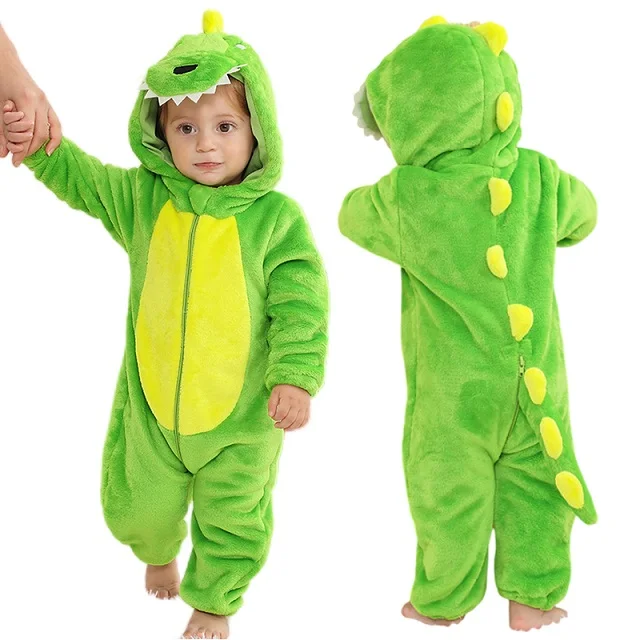 Ljusgrön Dinosaurie Halloween Maskeraddräkt för Barn