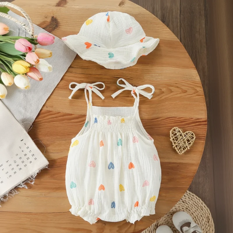 LittleBlossom – Sommarkomfort och stil – Bodysuit med huva för spädbarn