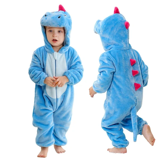 Ljusblå Dinosaurie Halloween Maskeraddräkt för Barn