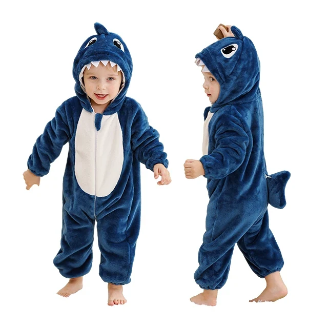 Blå Haj Halloween Maskeraddräkt för Barn